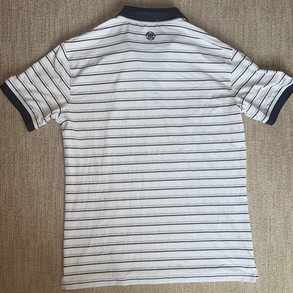 G/FORE Navy White Stripe Performance Polo Men's Small Golf Shirt Stretch Shirt - Picture 9 of 13